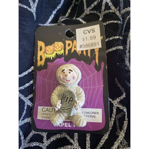 Halloween Vintage 1997 CVS Boo Party HALLOWEEN LAPEL PIN #586891 MUMMY - Picture 1 of 4